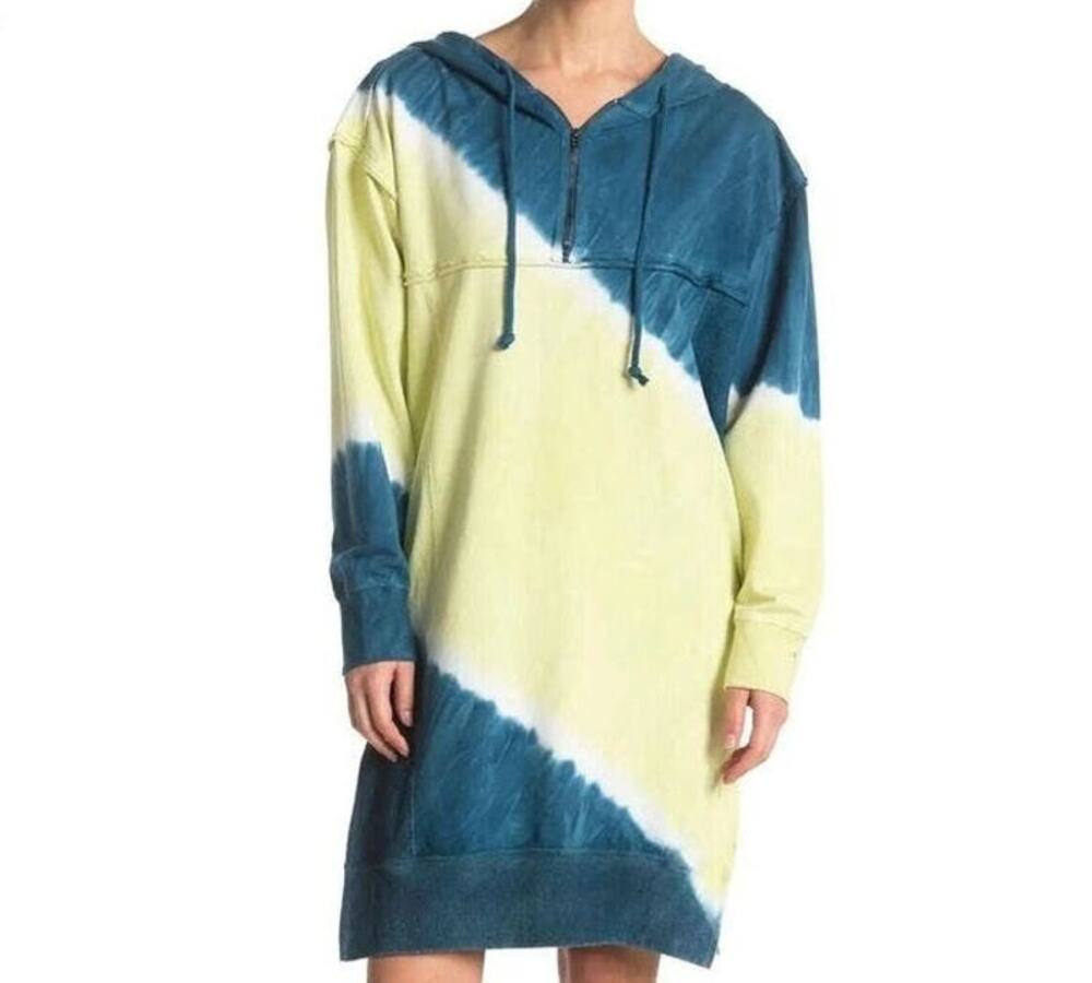 StitchDrop Size Medium Tie Dye Pullover Long Sleeve Lounge Hoodie Dress NWT